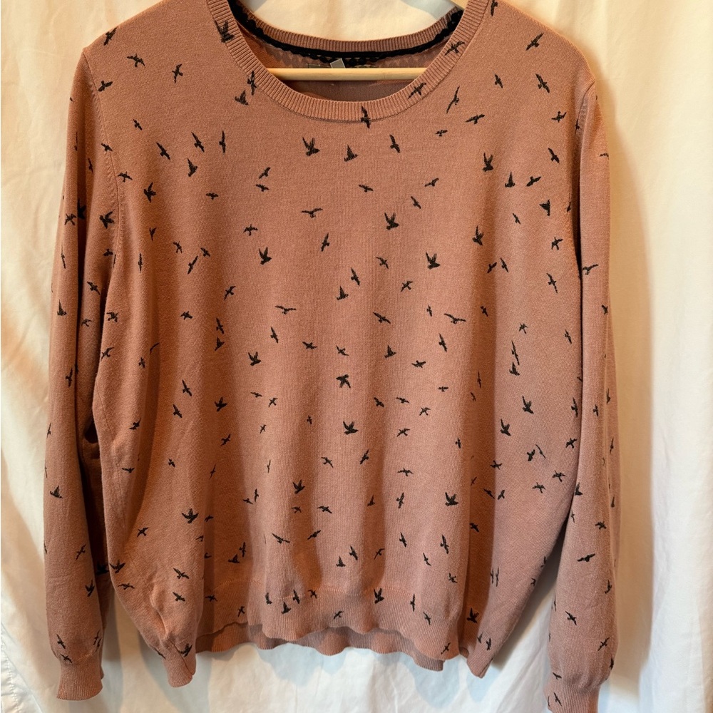 Daniel Rainn Mauve Sweater with Bird Design